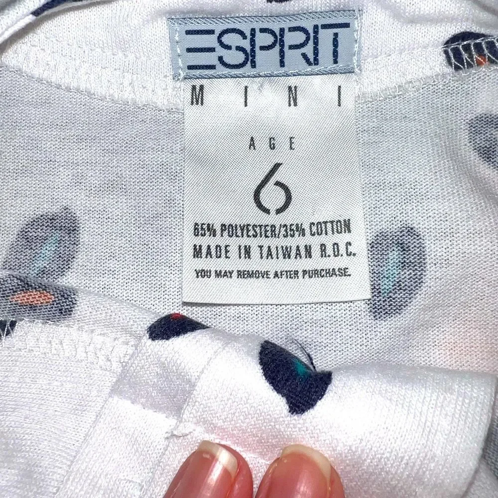 Vintage 1990s Esprit Polka Dot Patterned Short Sleeve‎ Top